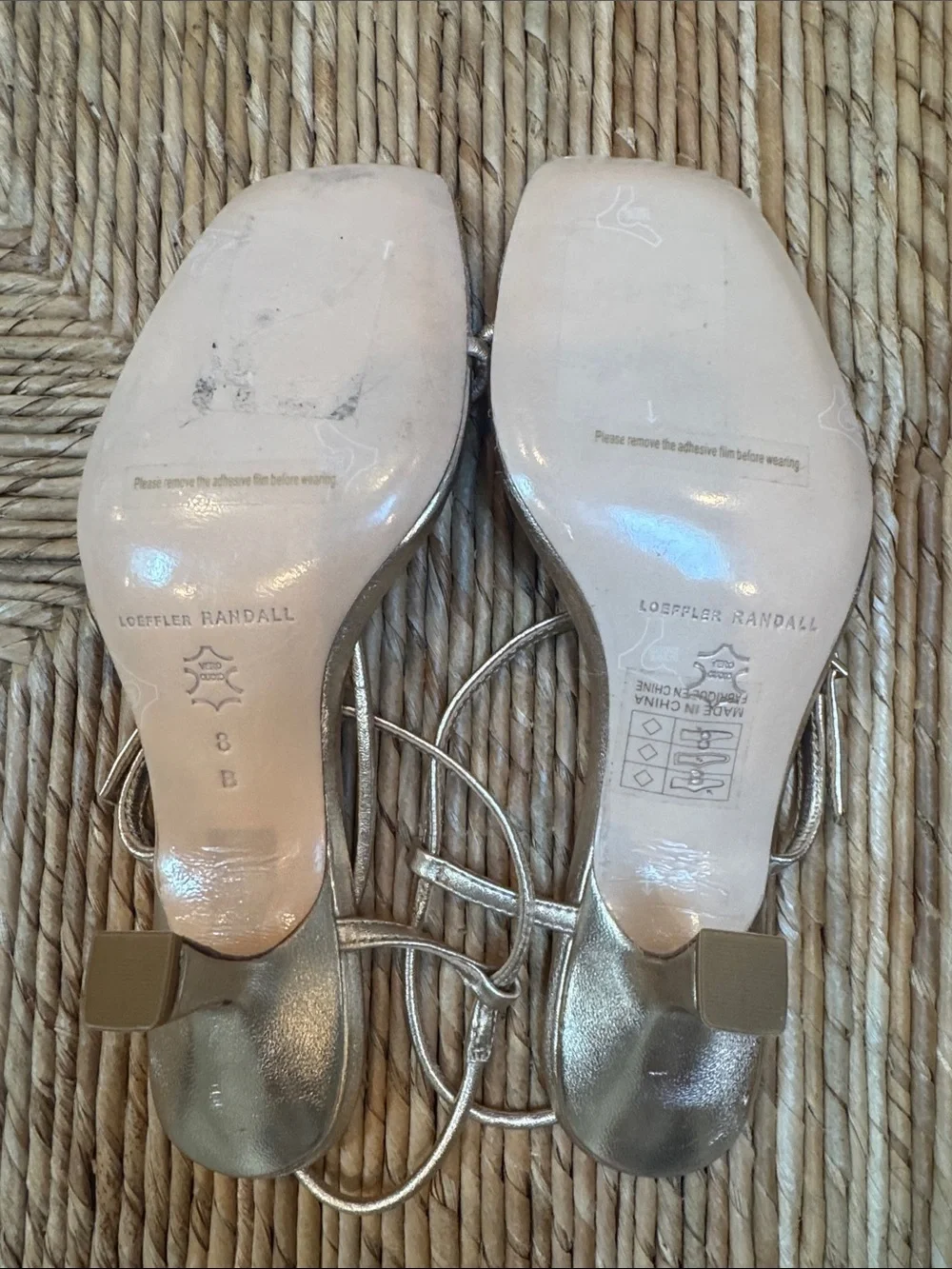 Loeffler Randall Triana Metallic Gold Strappy Slingback Sandals